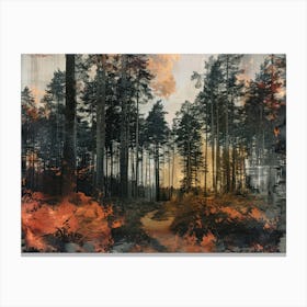 Forest Collage Vintage 5 Canvas Print