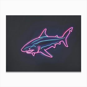 Pink Tiger Neon Shark 2 Canvas Print