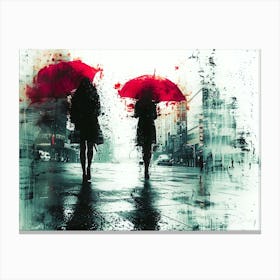 Rainy Day Mondays - Women In The Rain Canvas Print