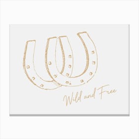 Horseshoe Wild And Free Neutral Canvas Print