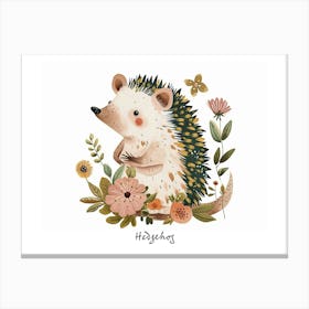 Little Floral Hedgehog 3 Poster Canvas Print