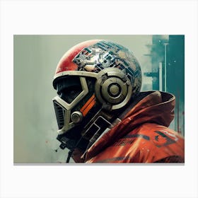 Man In A Helmet Canvas Print