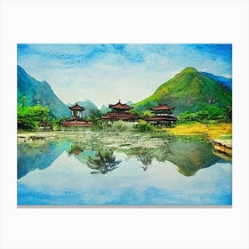 Pagoda Reflections Canvas Print