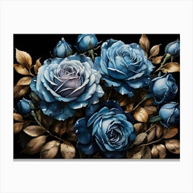 Default A Stunning Watercolor Painting Of Vibrant Blue Roses B 1 (1) Canvas Print