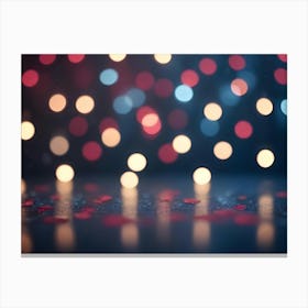 Abstract Background With Blurred, Festive Lights In Shades Of Red, Blue, And Yellow Canvas Print