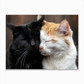 Black And White Cats Canvas Print