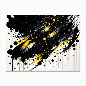 Black And Yellow Abstract Painting 5 Canvas Print