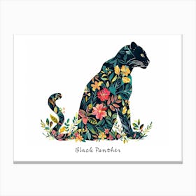 Little Floral Black Panther 2 Poster Canvas Print
