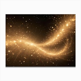 Abstract Background Of Swirling, Golden Lines Of Light Against A Dark Background, Resembling Celestial Trails Or Fireworks Canvas Print