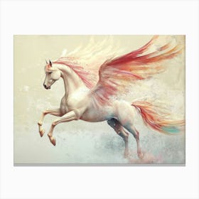 White Horse With Wings 1 Canvas Print