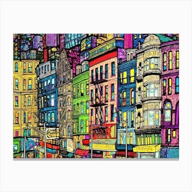 Urban Jungle Houses - Skyline Homes Canvas Print