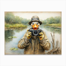 Donald Duck Photographer Canvas Print