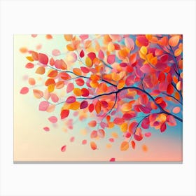 Colorful Tree with Colorful Leaves Canvas Print