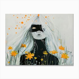 Girl In Flowers 1 Canvas Print