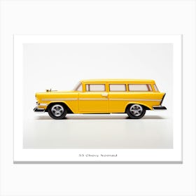 Toy Car 55 Chevy Nomad Yellow Poster Canvas Print