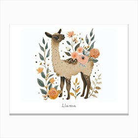 Little Floral Llama 2 Poster Canvas Print