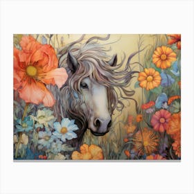 Pony in the Poppies Canvas Print