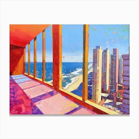Gold Coast From The Window View Painting 1 Canvas Print