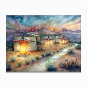 A Design Inspired By The Glowing Marfa Lights In T (1) Canvas Print