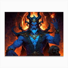 Demon In Flames 3 Canvas Print