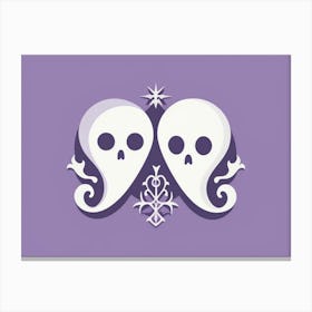 Two Ghosts On A Purple Background Canvas Print