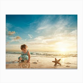 Starfish On The Beach Canvas Print