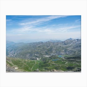 The village of Val Thorens in France - french alps mountains at high altitude - summer travel photography by Christa Stroo Photography Canvas Print