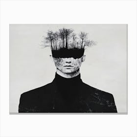 Man With Trees On His Head Canvas Print