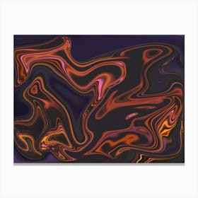 Abstract Painting swirls in orange and blue Canvas Print