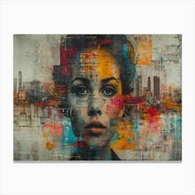 Temporal Resonances: A Conceptual Art Collection. Cityscape Canvas Print