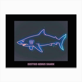 Neon Pink Isistius Genus Shark Poster 4 Canvas Print