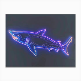 Neon Sign Inspired Shark 1 Canvas Print