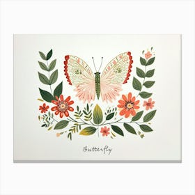 Little Floral Butterfly 1 Poster Canvas Print
