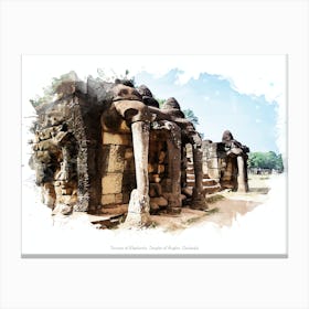 Terrace Of Elephants, Temples Of Angkor, Cambodia Canvas Print