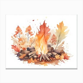 Watercolor Autumn Fire Canvas Print