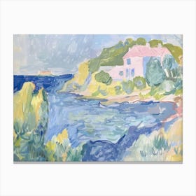 Coastal Calypso Painting Inspired By Paul Cezanne Canvas Print