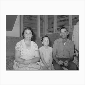 Migratory Farm Worker, His Wife And Daughter In Shelter At The Fsa (Farm Security Administration) Labor Camp Canvas Print