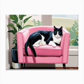 Cat Napping in an armchair wall art poster print Canvas Print