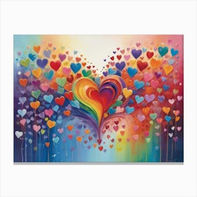 Rainbow Hearts 1 Canvas Print