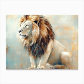 Lion Animal Abstract Art In Pastel Colors 3 Canvas Print