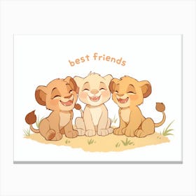 Lion Cub Best Friends 1 Canvas Print