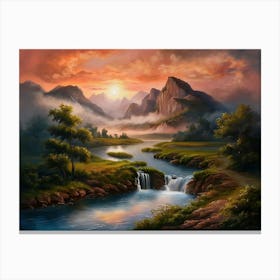 Sunset In The Mountains 43 Canvas Print