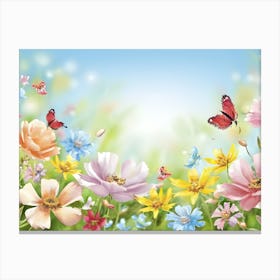 Colorful Flowers Background Canvas Print