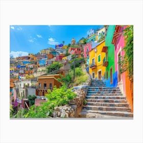 Colorful Mexican Town 2 Canvas Print