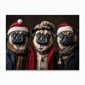 Christmas Pugs 2 Canvas Print