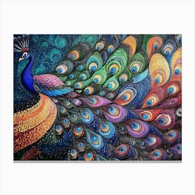 Colorful Peacock 8 Canvas Print