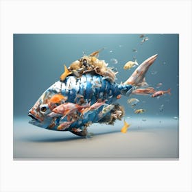 Plastic Ocean Mutation, Fish Canvas Print