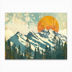 Retro Mountains 3 Canvas Print