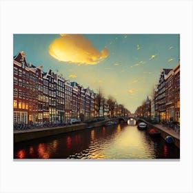 Amsterdam At Sunset 6 Canvas Print