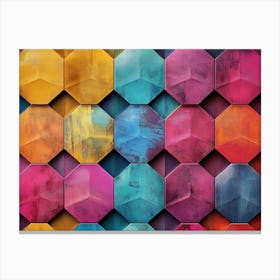 Colorful Hexagonal Pattern Canvas Print